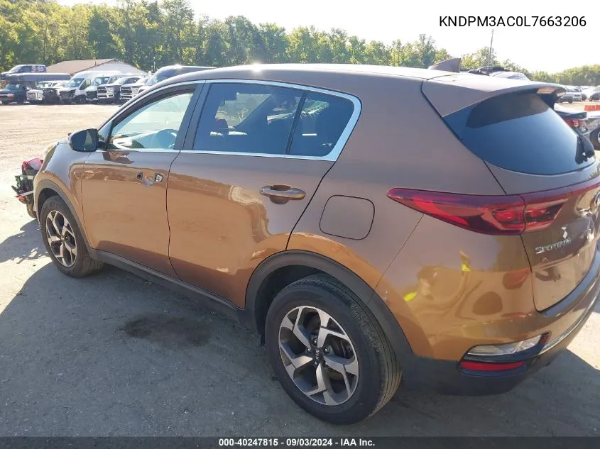 2020 Kia Sportage Lx VIN: KNDPM3AC0L7663206 Lot: 40247815