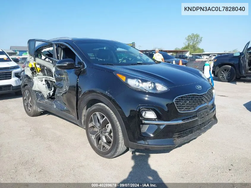 2020 Kia Sportage Ex VIN: KNDPN3AC0L7828040 Lot: 40289678