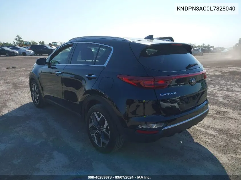 2020 Kia Sportage Ex VIN: KNDPN3AC0L7828040 Lot: 40289678