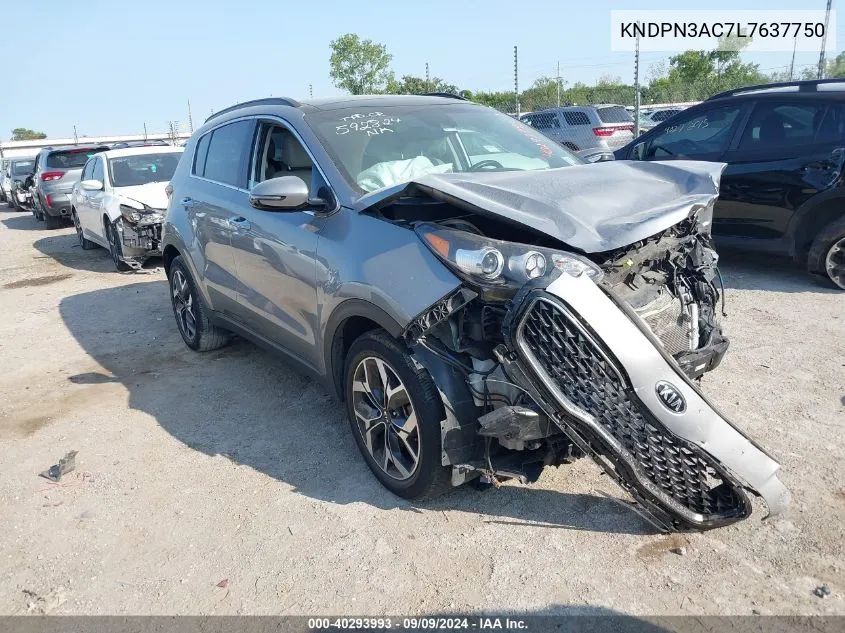 2020 Kia Sportage Ex VIN: KNDPN3AC7L7637750 Lot: 40293993