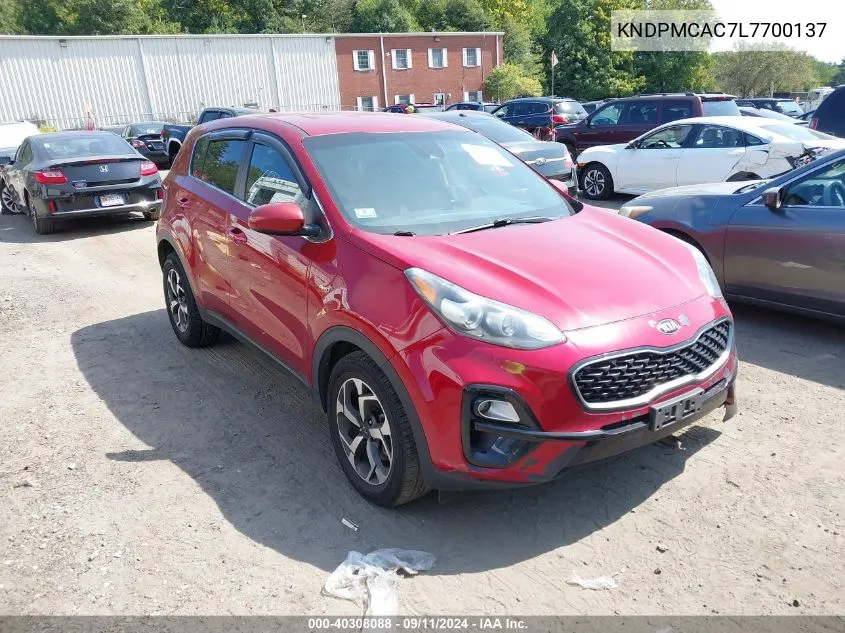 2020 Kia Sportage Lx VIN: KNDPMCAC7L7700137 Lot: 40308088