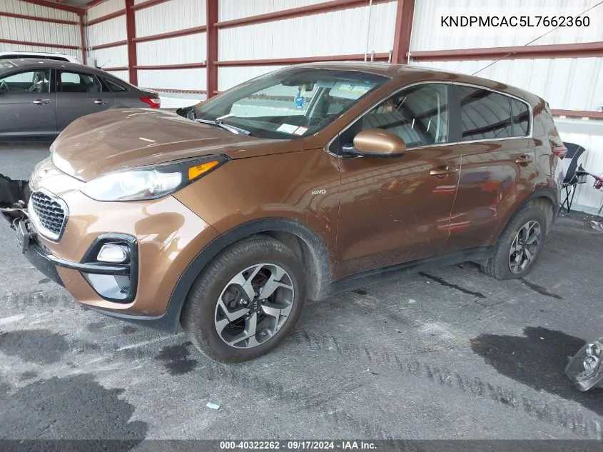 2020 Kia Sportage Lx VIN: KNDPMCAC5L7662360 Lot: 40322262