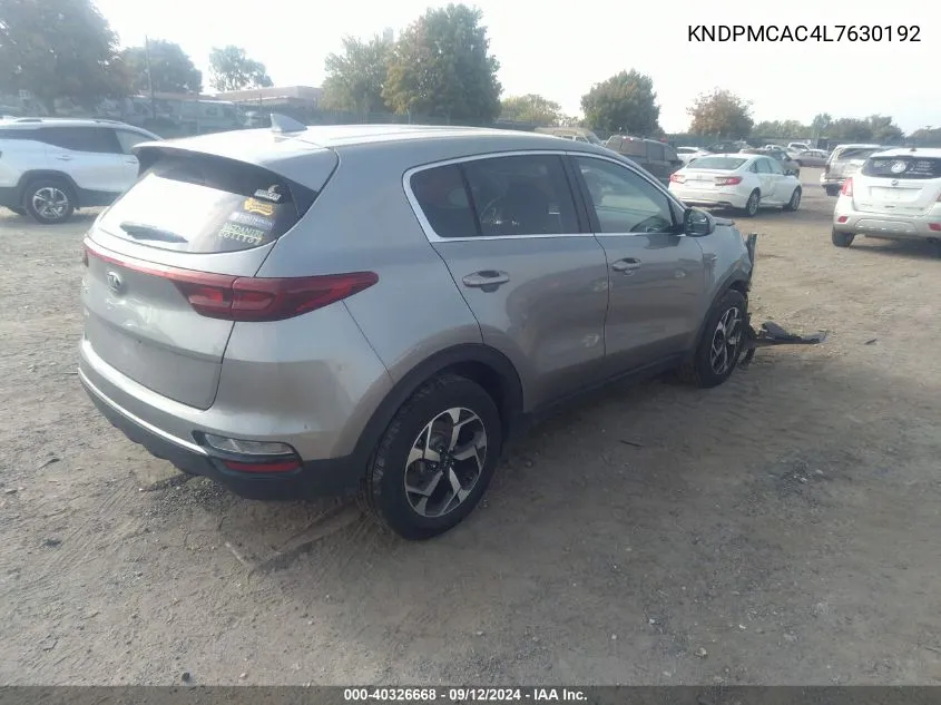 2020 Kia Sportage Lx VIN: KNDPMCAC4L7630192 Lot: 40326668