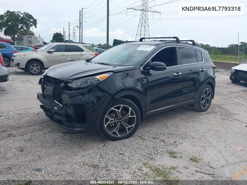 2020 Kia Sportage Sx Turbo VIN: KNDPR3A69L7793318 Lot: 40334201