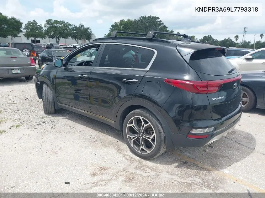 2020 Kia Sportage Sx Turbo VIN: KNDPR3A69L7793318 Lot: 40334201