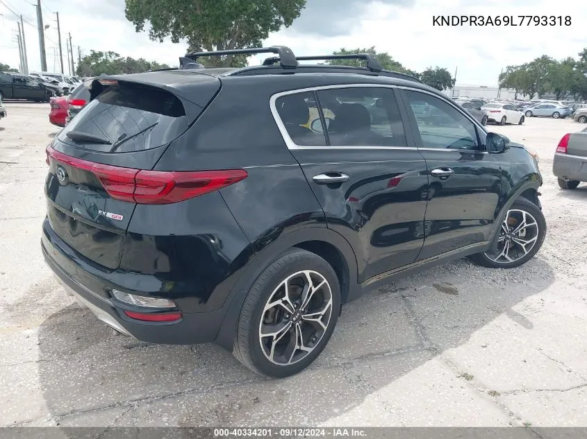 2020 Kia Sportage Sx Turbo VIN: KNDPR3A69L7793318 Lot: 40334201