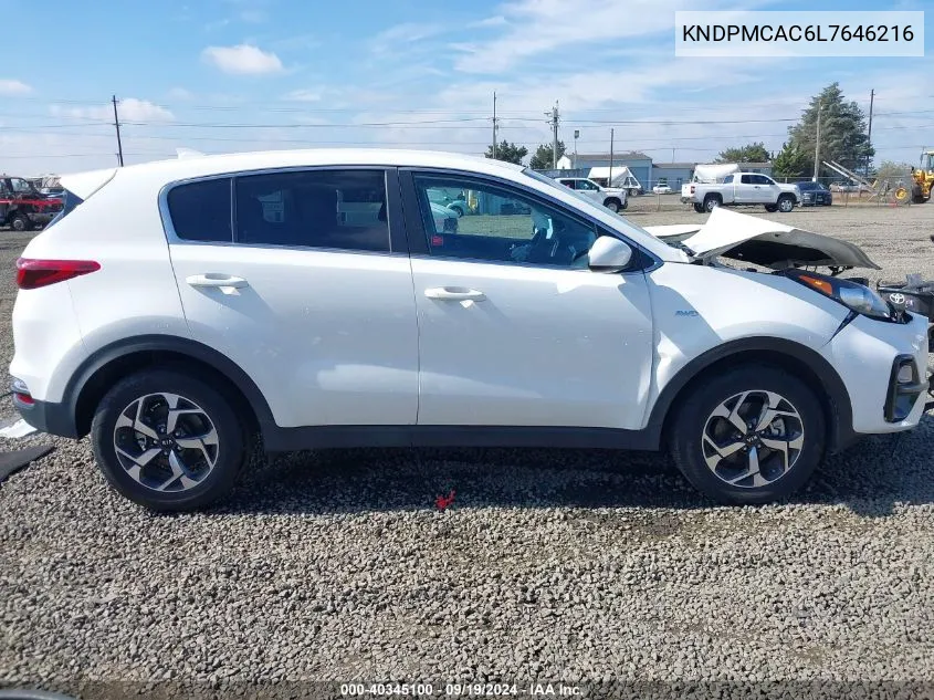 2020 Kia Sportage Lx VIN: KNDPMCAC6L7646216 Lot: 40345100