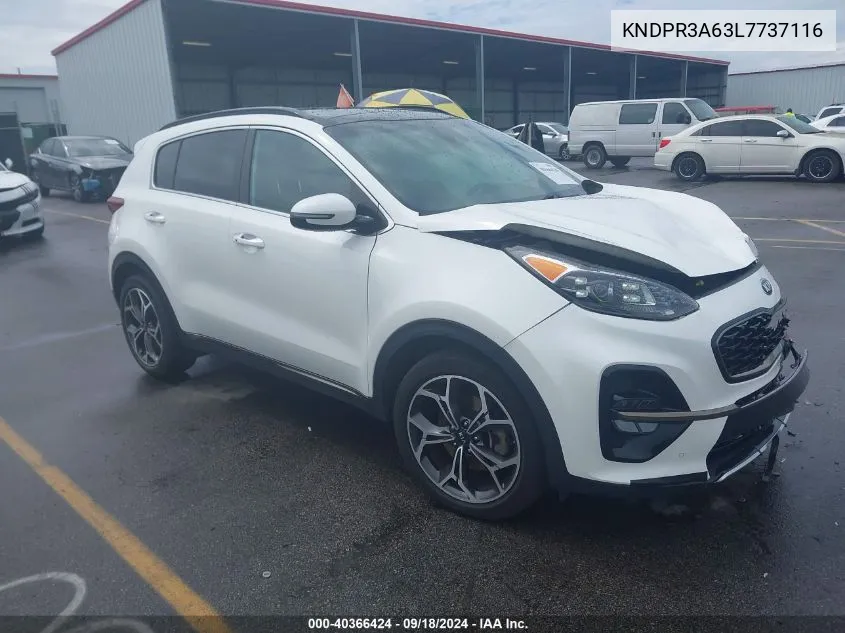 2020 Kia Sportage Sx Turbo VIN: KNDPR3A63L7737116 Lot: 40366424