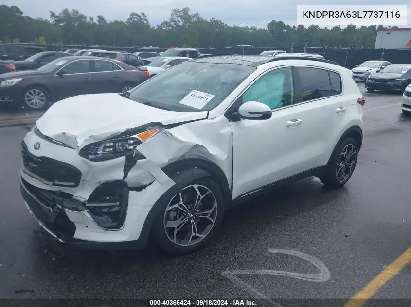 2020 Kia Sportage Sx Turbo VIN: KNDPR3A63L7737116 Lot: 40366424