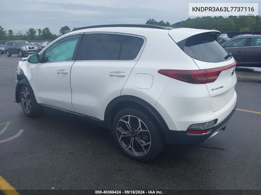 2020 Kia Sportage Sx Turbo VIN: KNDPR3A63L7737116 Lot: 40366424