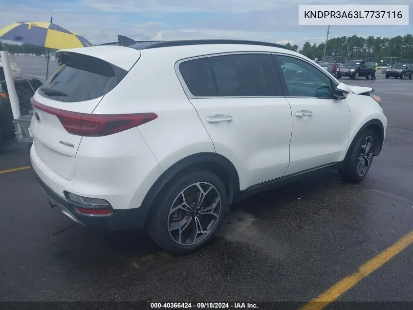 2020 Kia Sportage Sx Turbo VIN: KNDPR3A63L7737116 Lot: 40366424