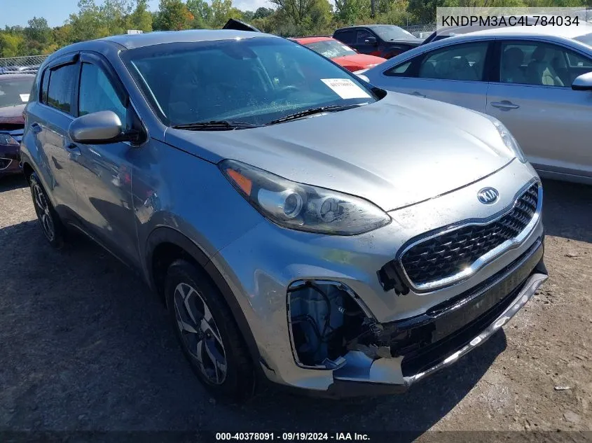 2020 Kia Sportage Lx VIN: KNDPM3AC4L784034 Lot: 40378091