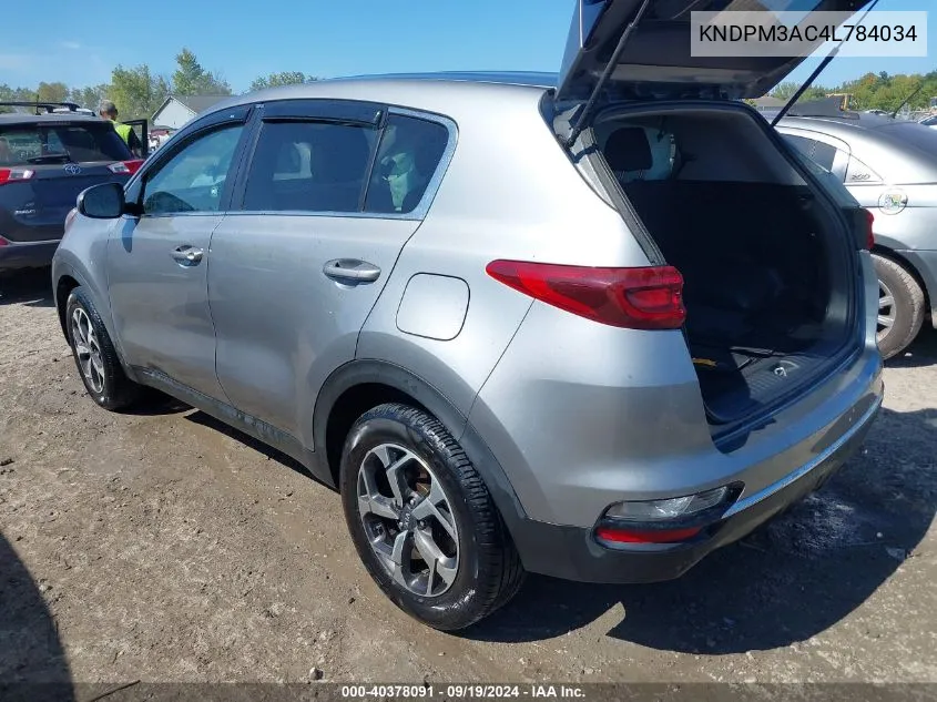 2020 Kia Sportage Lx VIN: KNDPM3AC4L784034 Lot: 40378091