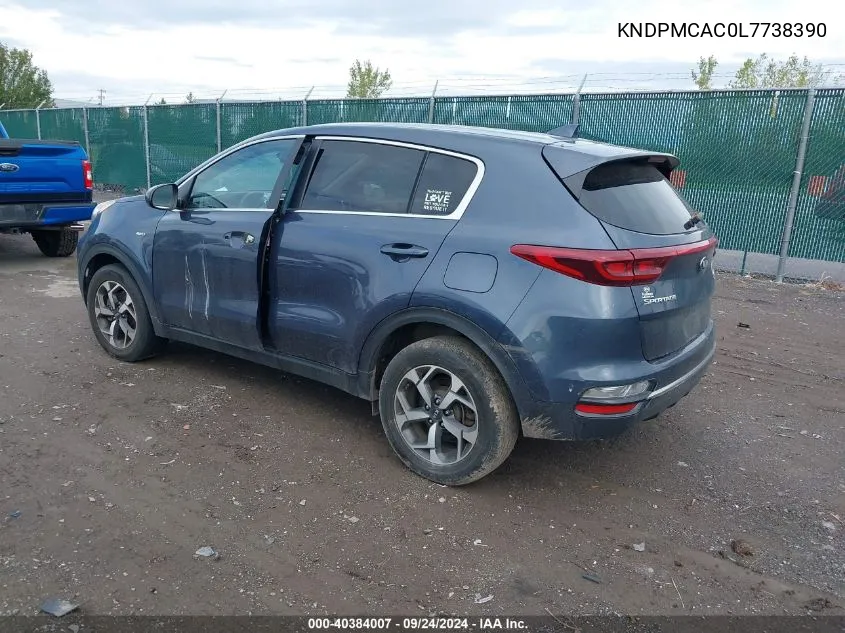 2020 Kia Sportage Lx VIN: KNDPMCAC0L7738390 Lot: 40384007