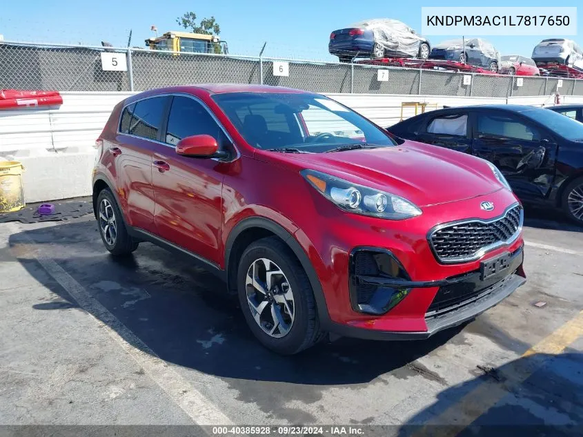 2020 Kia Sportage Lx VIN: KNDPM3AC1L7817650 Lot: 40385928