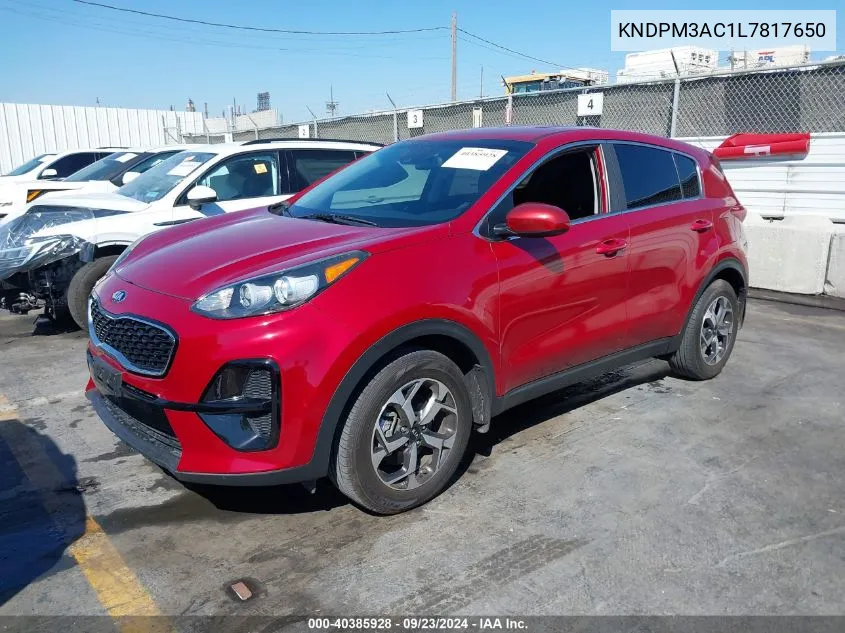 2020 Kia Sportage Lx VIN: KNDPM3AC1L7817650 Lot: 40385928