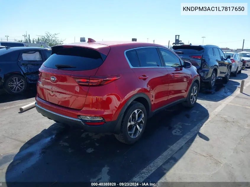 2020 Kia Sportage Lx VIN: KNDPM3AC1L7817650 Lot: 40385928