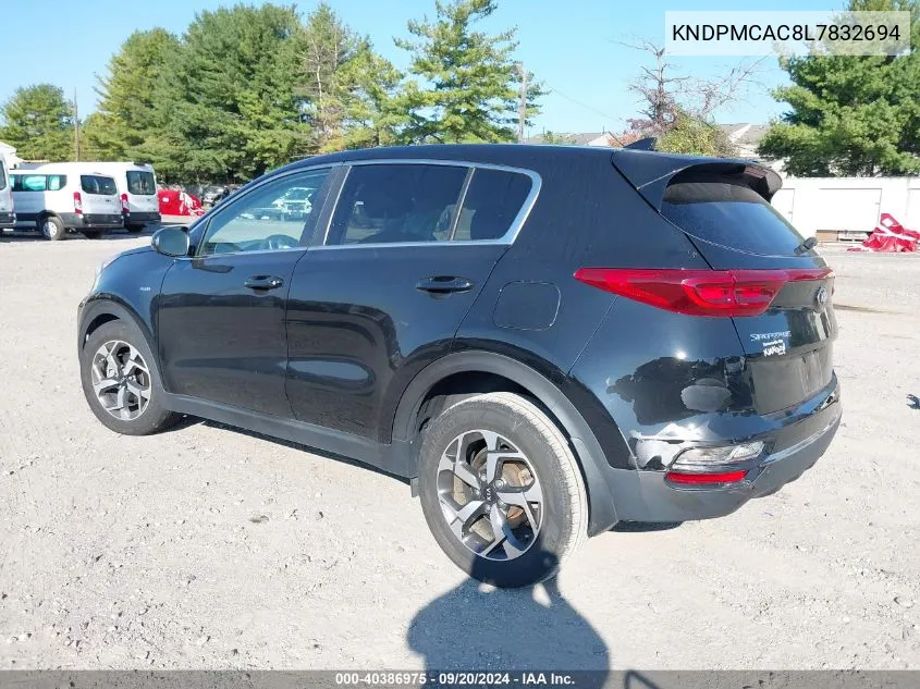 2020 Kia Sportage Lx VIN: KNDPMCAC8L7832694 Lot: 40386975