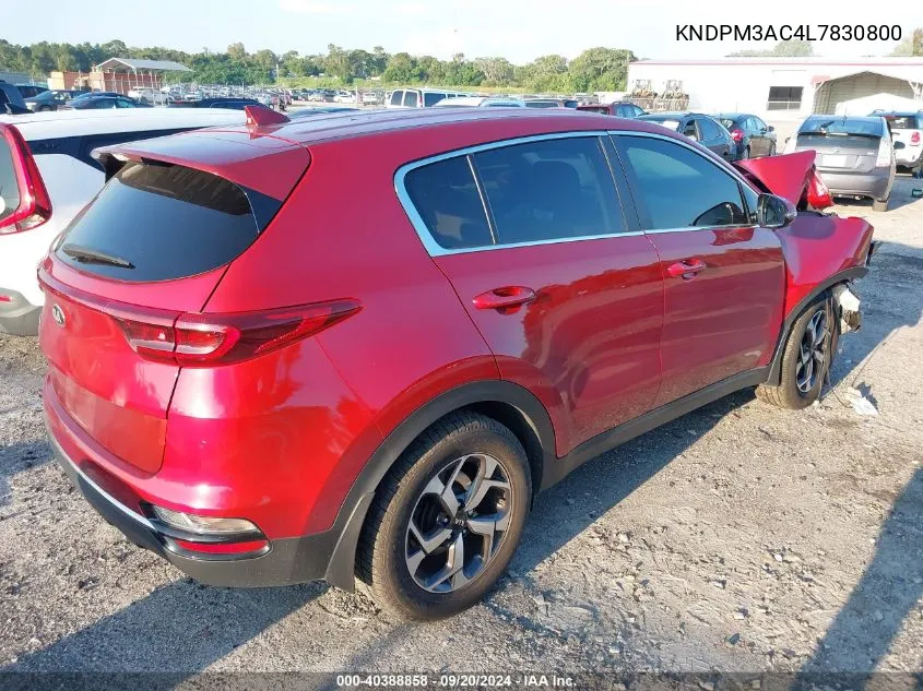 2020 Kia Sportage Lx VIN: KNDPM3AC4L7830800 Lot: 40388858