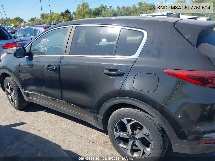 2020 Kia Sportage Lx VIN: KNDPM3AC5L7750504 Lot: 40394193