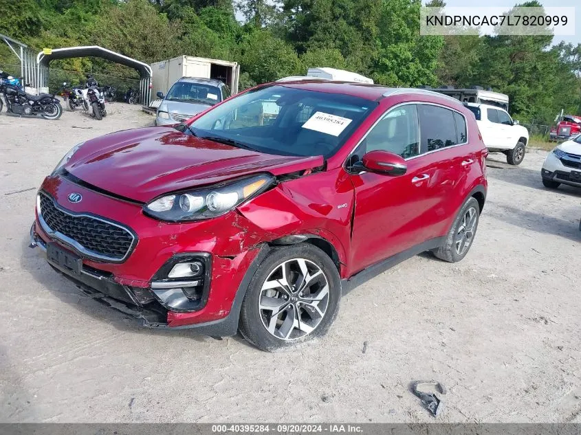 2020 Kia Sportage Ex VIN: KNDPNCAC7L7820999 Lot: 40395284