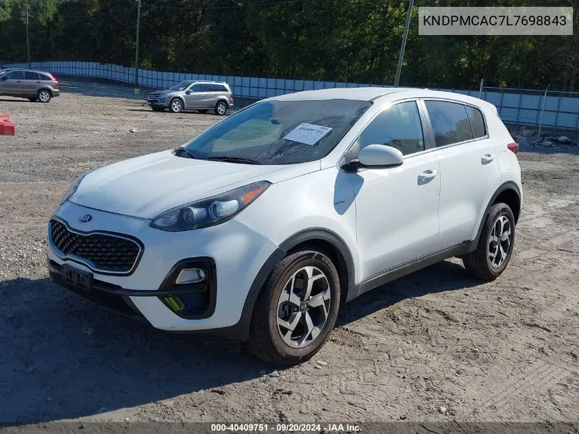 2020 Kia Sportage Lx VIN: KNDPMCAC7L7698843 Lot: 40409751