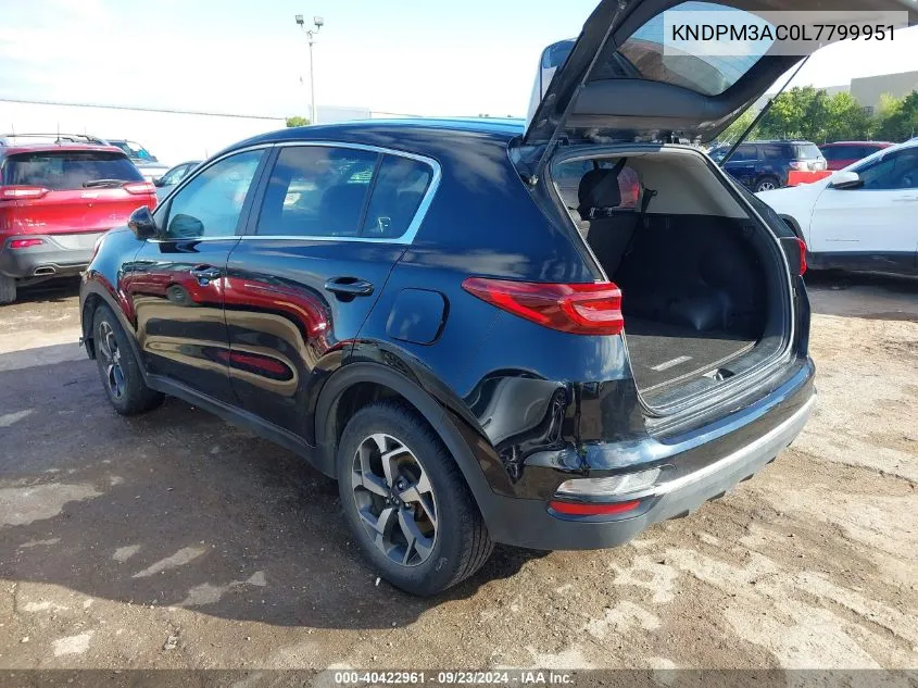 2020 Kia Sportage Lx VIN: KNDPM3AC0L7799951 Lot: 40422961