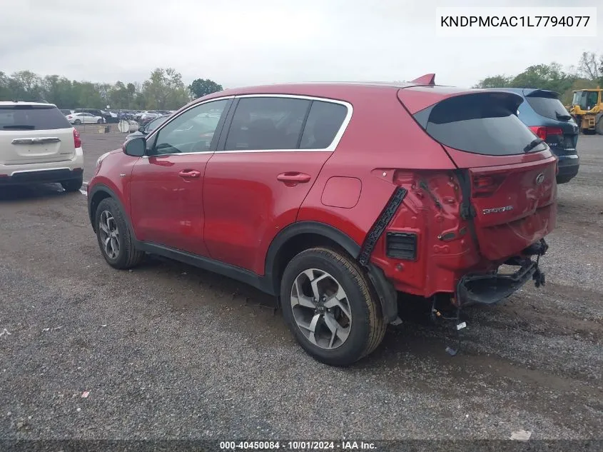 2020 Kia Sportage Lx VIN: KNDPMCAC1L7794077 Lot: 40450084