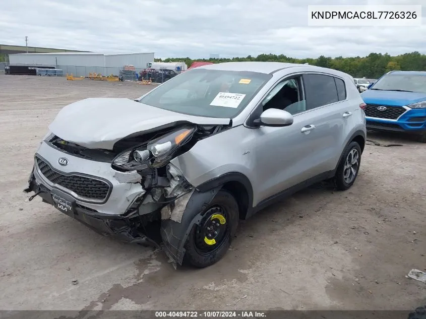 2020 Kia Sportage Lx VIN: KNDPMCAC8L7726326 Lot: 40494722