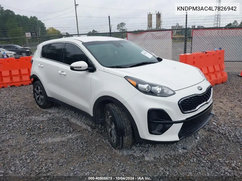 2020 Kia Sportage Lx VIN: KNDPM3AC4L7826942 Lot: 40505675