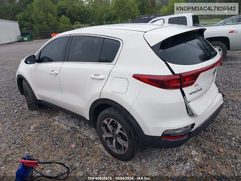 2020 Kia Sportage Lx VIN: KNDPM3AC4L7826942 Lot: 40505675