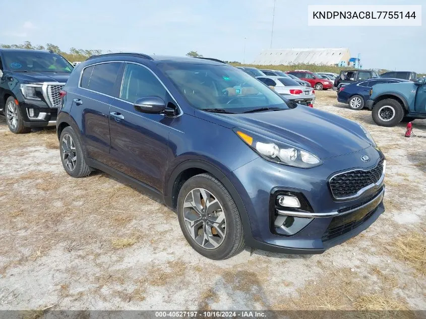 2020 Kia Sportage Ex VIN: KNDPN3AC8L7755144 Lot: 40527197