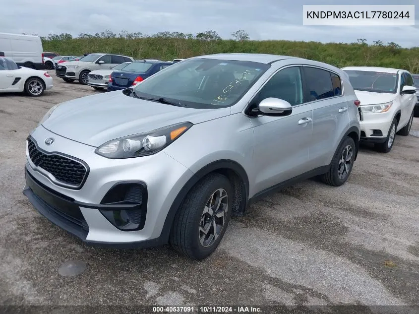 2020 Kia Sportage Lx VIN: KNDPM3AC1L7780244 Lot: 40537091