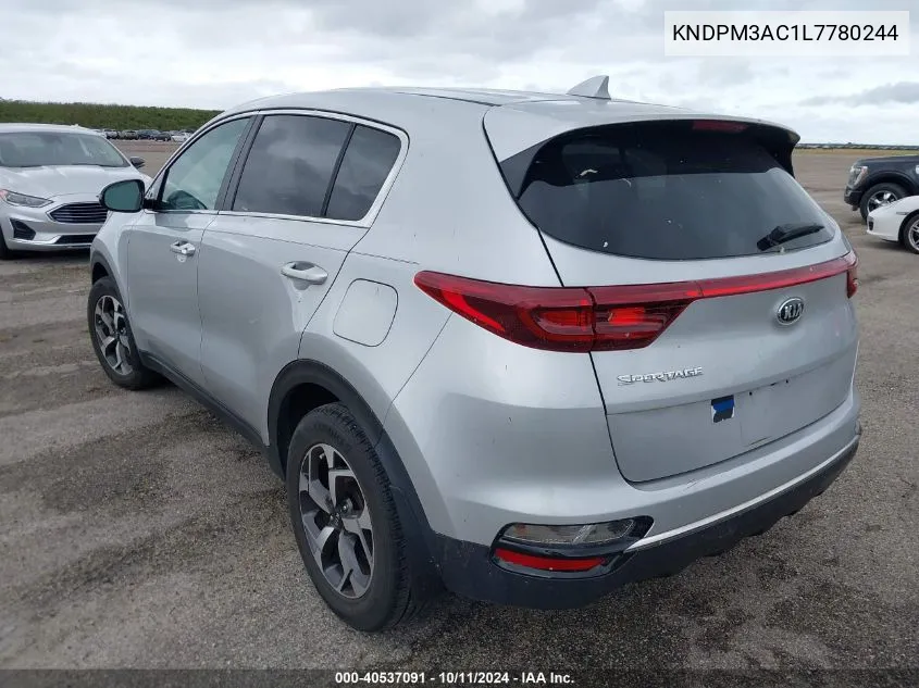 2020 Kia Sportage Lx VIN: KNDPM3AC1L7780244 Lot: 40537091