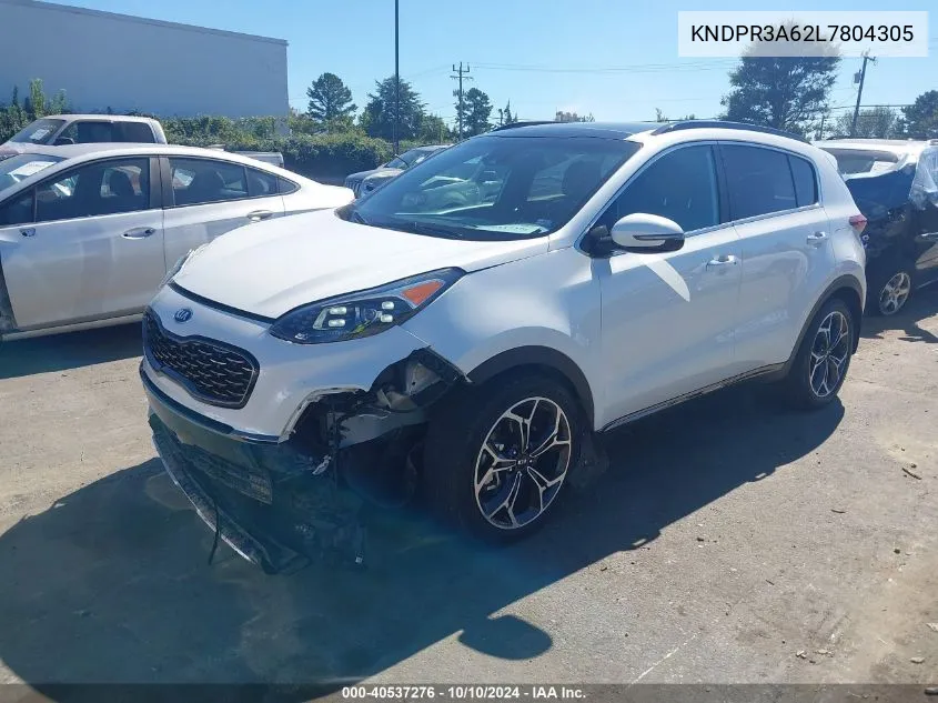 2020 Kia Sportage Sx Turbo VIN: KNDPR3A62L7804305 Lot: 40537276