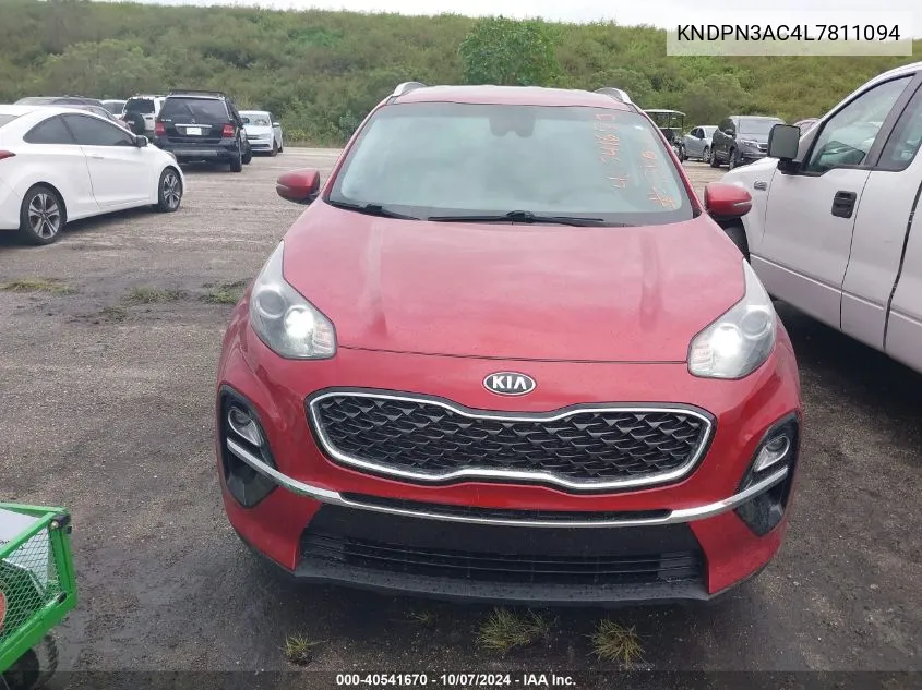 2020 Kia Sportage Ex VIN: KNDPN3AC4L7811094 Lot: 40541670