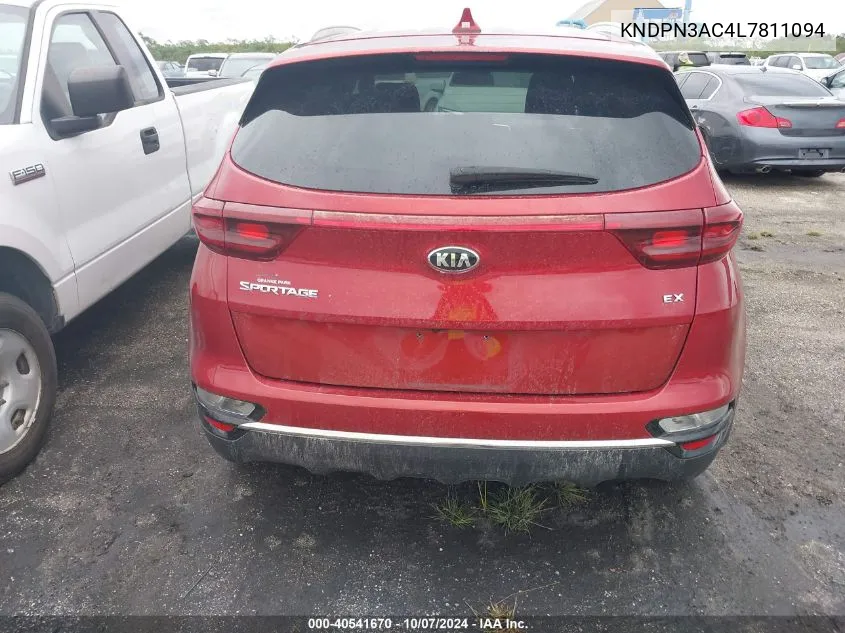 2020 Kia Sportage Ex VIN: KNDPN3AC4L7811094 Lot: 40541670