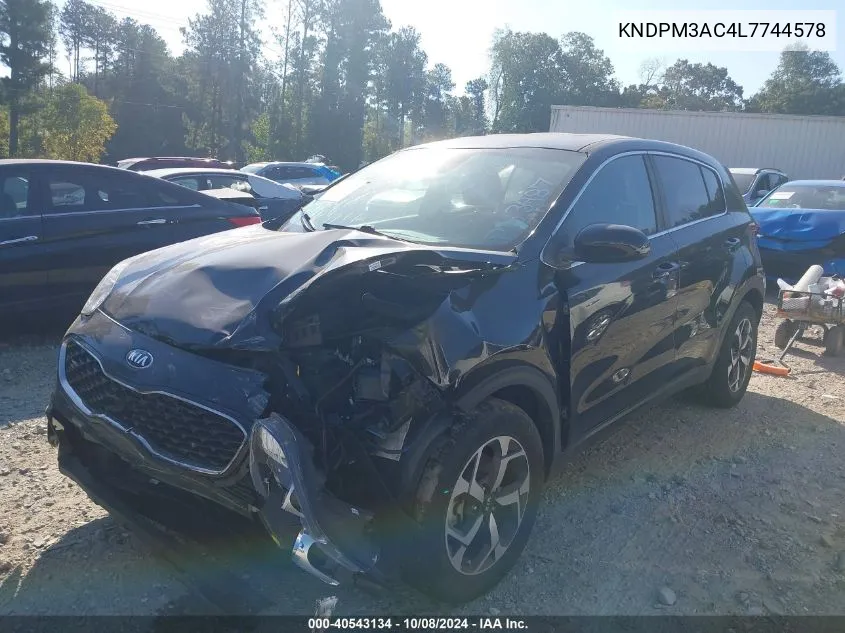 2020 Kia Sportage Lx VIN: KNDPM3AC4L7744578 Lot: 40543134