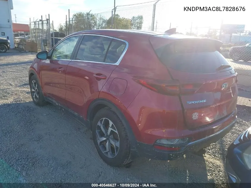 2020 Kia Sportage Lx VIN: KNDPM3AC8L7828676 Lot: 40546627