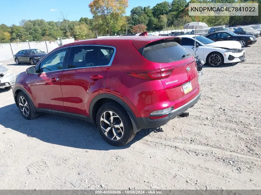 KNDPMCAC4L7841022 2020 Kia Sportage Lx