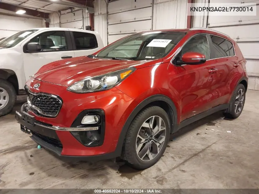 2020 Kia Sportage Ex VIN: KNDPN3AC2L7730014 Lot: 40552024