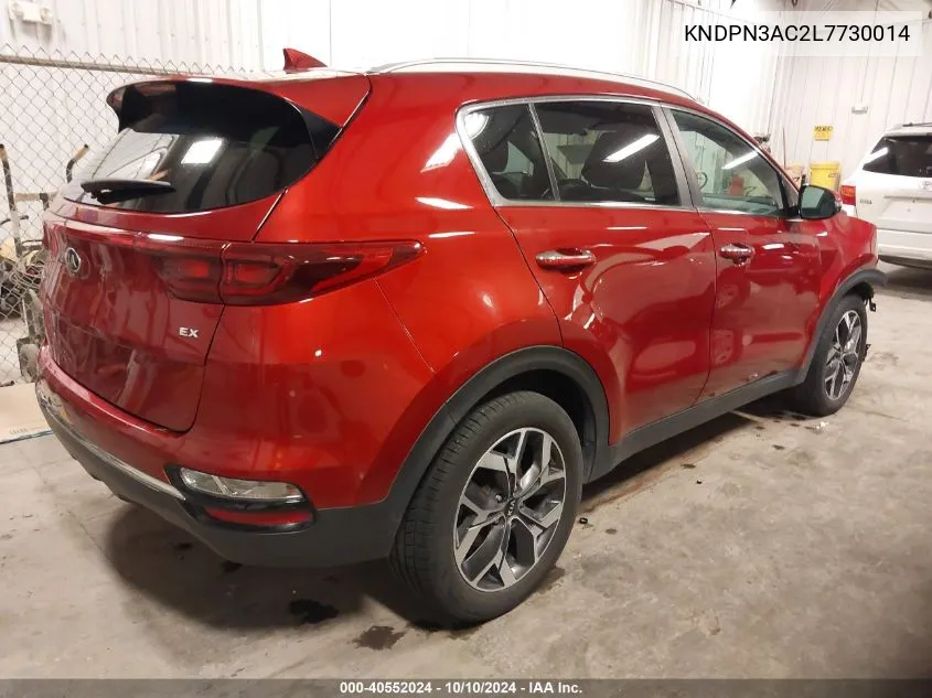 2020 Kia Sportage Ex VIN: KNDPN3AC2L7730014 Lot: 40552024