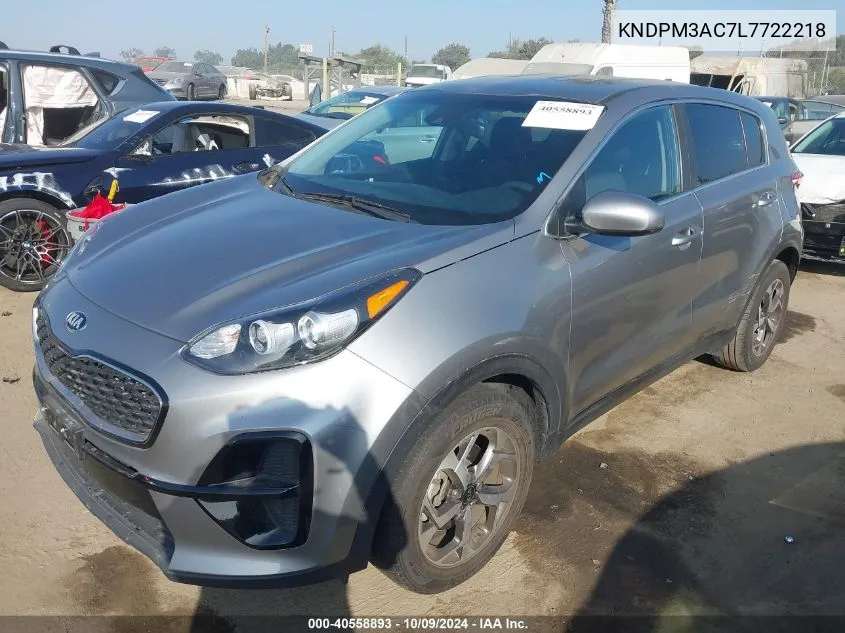 2020 Kia Sportage Lx VIN: KNDPM3AC7L7722218 Lot: 40558893