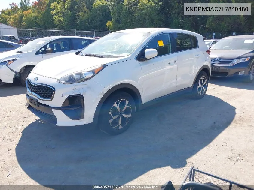 2020 Kia Sportage Lx VIN: KNDPM3AC7L7840480 Lot: 40573337