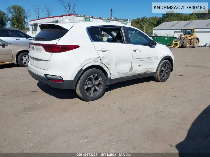 2020 Kia Sportage Lx VIN: KNDPM3AC7L7840480 Lot: 40573337