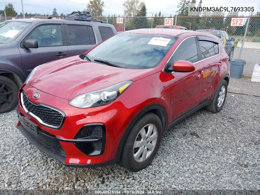 2020 Kia Sportage Lx VIN: KNDPM3AC9L7693305 Lot: 40575194