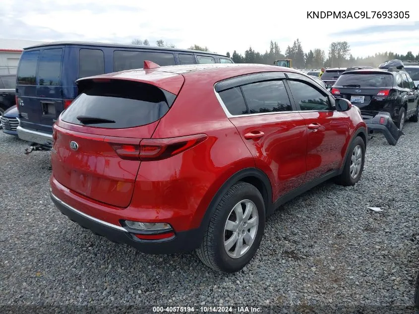 2020 Kia Sportage Lx VIN: KNDPM3AC9L7693305 Lot: 40575194