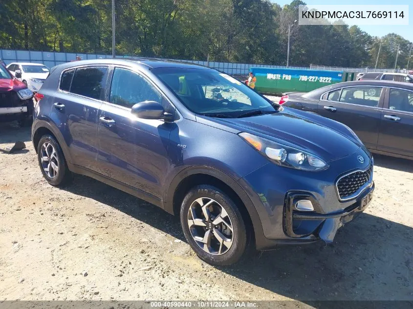 2020 Kia Sportage Lx VIN: KNDPMCAC3L7669114 Lot: 40590440