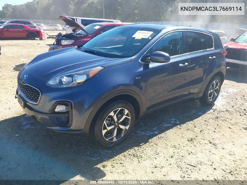 2020 Kia Sportage Lx VIN: KNDPMCAC3L7669114 Lot: 40590440