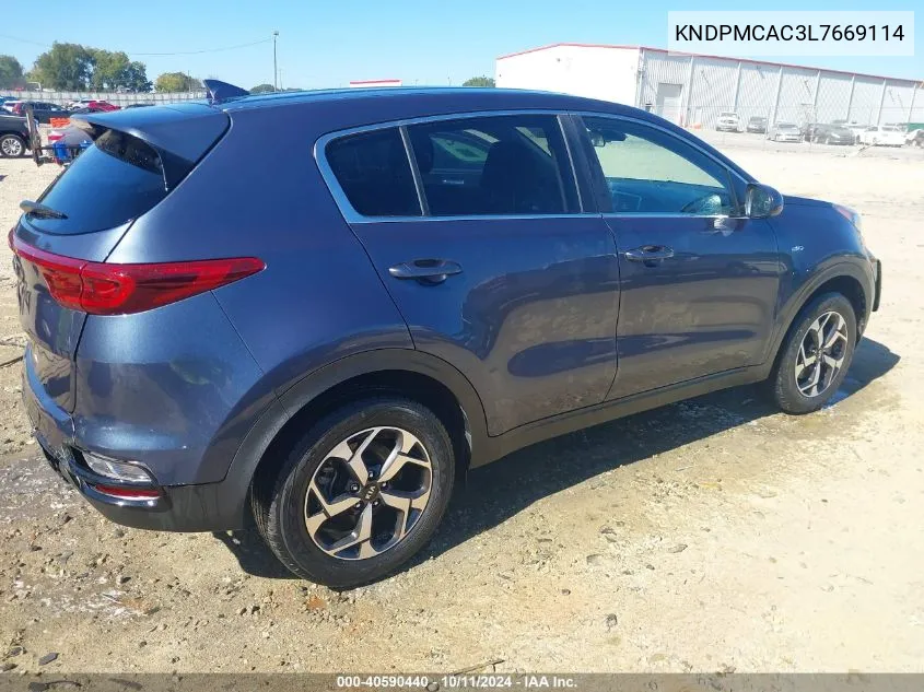 2020 Kia Sportage Lx VIN: KNDPMCAC3L7669114 Lot: 40590440